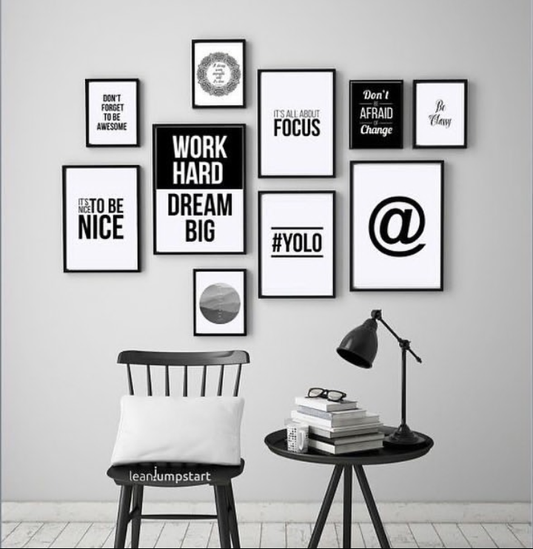 WORK HARD DREAM BIG QUOTES – 10 PANEL SET – QUOTES WALL ART