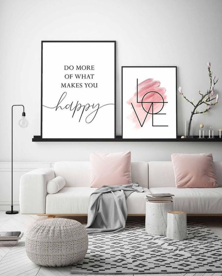 LOVE AND POSITIVE QUOTE – 2 PANEL SET – QUOTES WALL ART