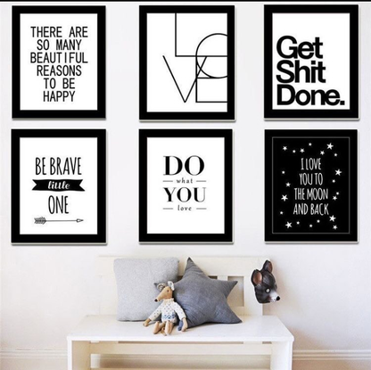 GET SHIT DONE AND LOVE QUOTES – 6 PANEL SET – QUOTES WALL ART