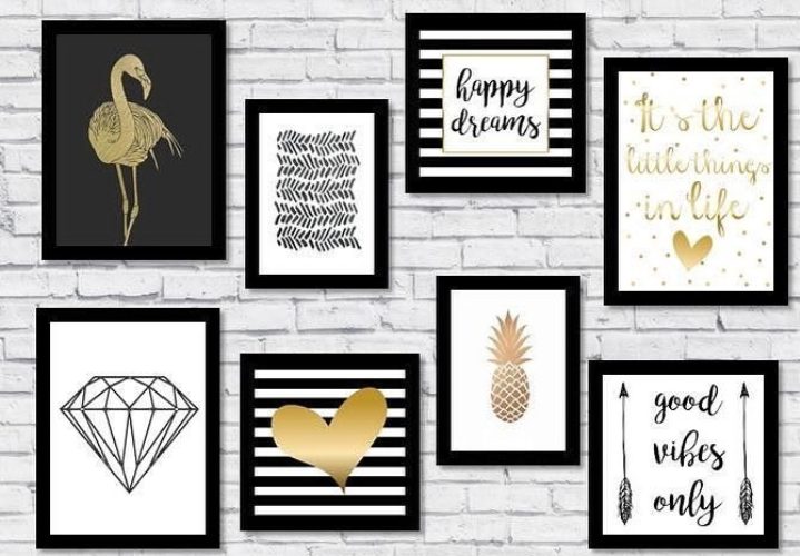 GOLDEN CRANE QUOTES – 8 PANEL SET – QUOTES WALL ART
