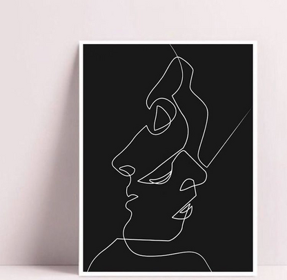 COUPLE LINE ART – SINGLE WALL ART