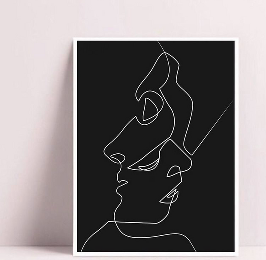 COUPLE LINE ART – SINGLE WALL ART