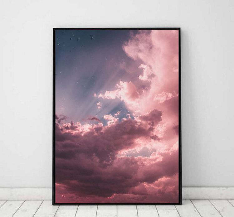 PINK CLOUDS WALL ART – SINGLE WALL ART
