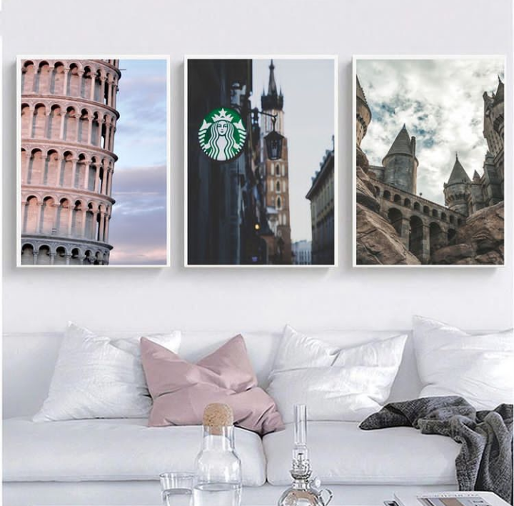 ANTIQUE ARCHITECTURE – 3 PANEL SET – TRAVEL WALL ART