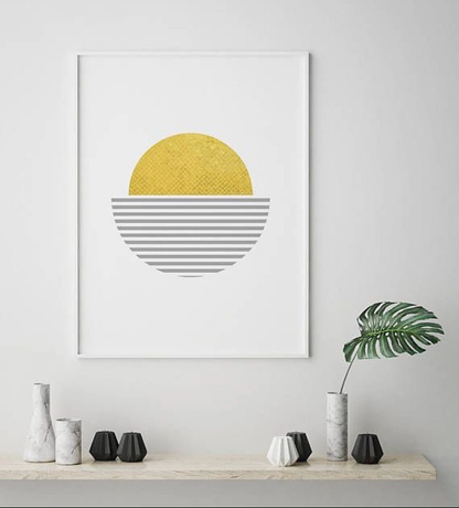 GEOMETRIC SUNSET WALL ART – SINGLE WALL ART