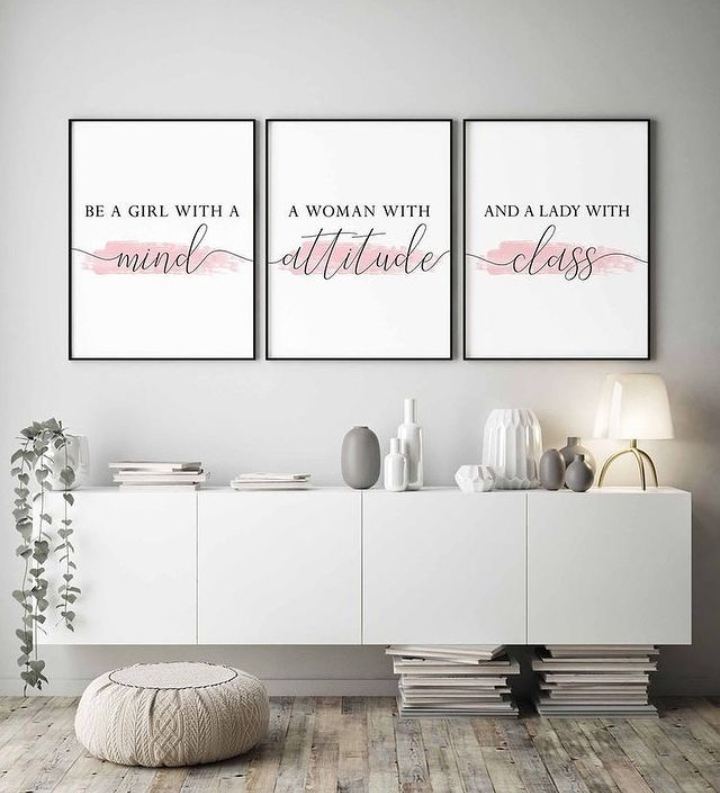 MIND ATTITUDE CLASS – 3 PANEL SET – QUOTES WALL ART