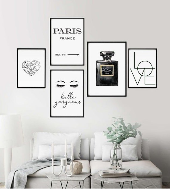LOVE FASHION WALL SETUP – 5 PANEL SET – FASHION WALL ART