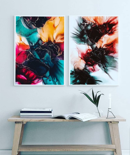 FLOWER TEXTURE WALL ART – 2 PANEL SET