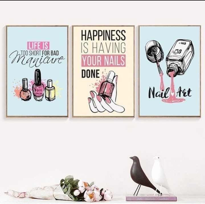 NAIL POLISH QUOTE – 3 PANEL SET – QUOTES WALL ART