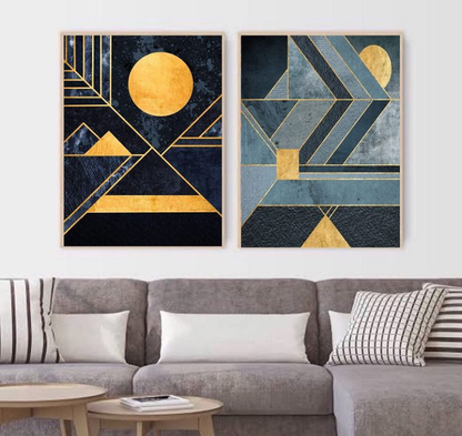 ABSTRACT MODERN WALL ART – 2 PANEL SET