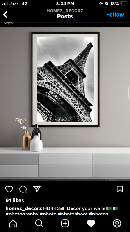 EIFFEL TOWER WALL ART – SINGLE WALL ART