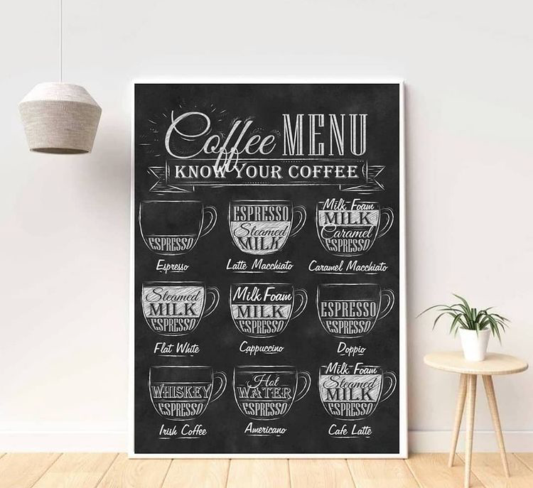 COFFEE MENU WALL HANGING – SINGLE WALL ART