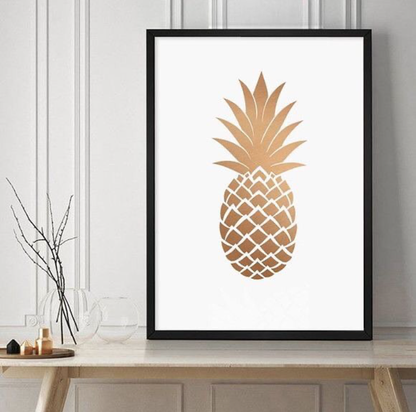 ROSE GOLD PINEAPPLE WALL HANGING – SINGLE WALL ART