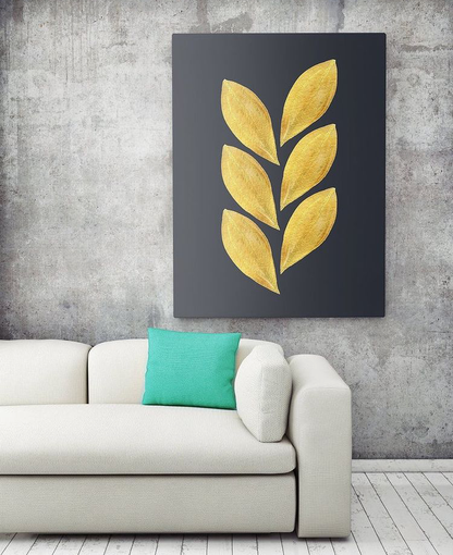 MUSTARD YELLOW LEAFS – DIGITAL WALL ART