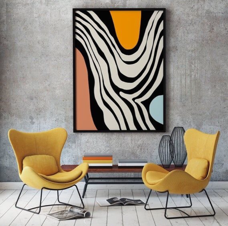 PAPAYA ABSTRACT PAINTING –SINGLE WALL ART