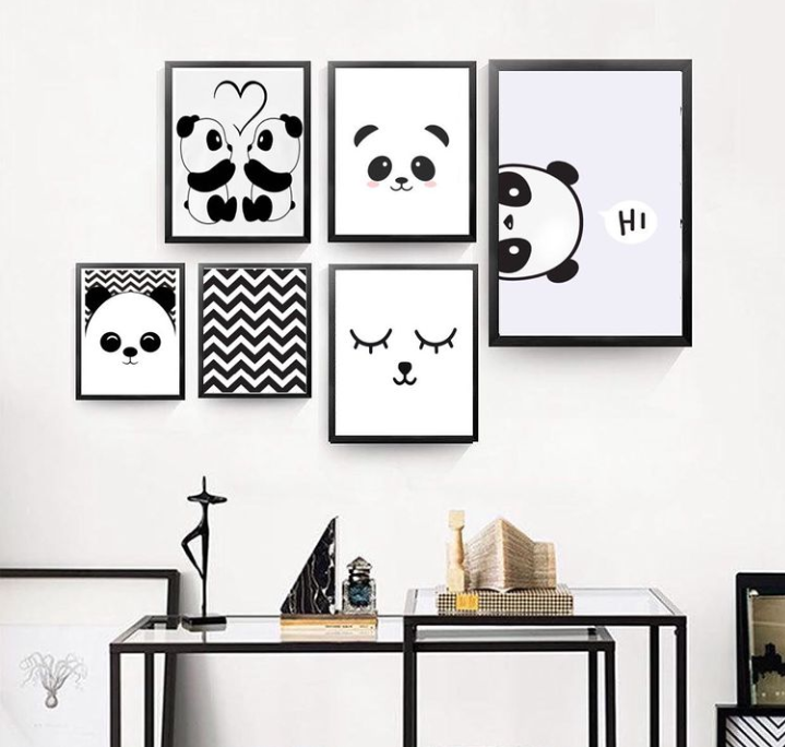 BABY PANDAS WALL ART – 6 PANEL SET