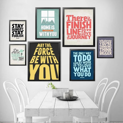 INSPIRATIONAL POSITIVE QUOTE WALL SETUP – 7 PANEL SET – QUOTE WALL ART
