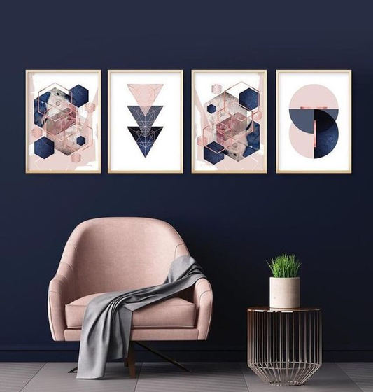 GEOMETRIC SHAPES ABSTRACT – 4 PANEL SET