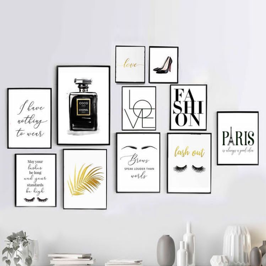 COCO LOVE PARIS FESHION – 11 PANEL SET – FASHION WALL ART