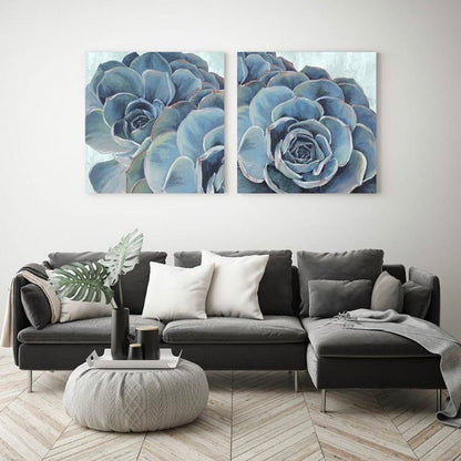 BLUE FLOWER – 2 PANEL SET- FLORAL WALL ART