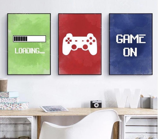 GAMING SET – 3 PANEL SET – GAMING WALL ART