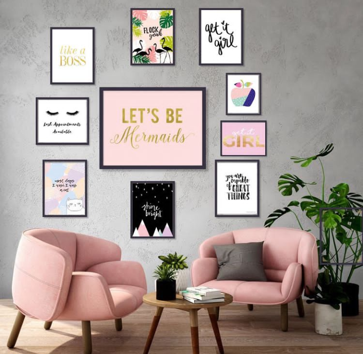 LET’S BE MERMAIDS – 10 PANEL SET – QUOTES WALL ART