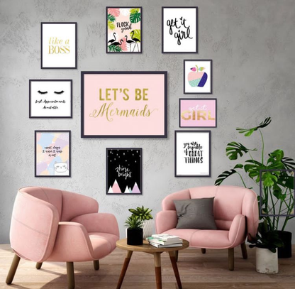 LET’S BE MERMAIDS – 10 PANEL SET – QUOTES WALL ART