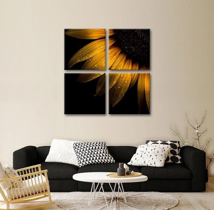 SUNFLOWERS – 4 PANEL SET – FLORAL WALL ART