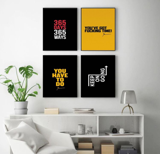 QUOTES WALL ART– 4 PANEL SET