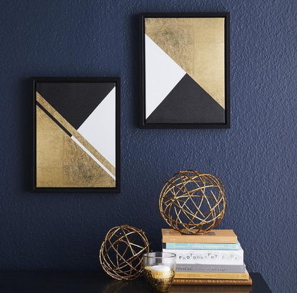 MODERN GOLD ABSTRACT WALL ART – 2 PANEL SET
