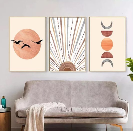 MOON PHASES ART – 3 PANEL SET