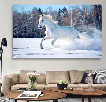 WHITE HORSE WALL HANGING – SINGLE WALL ART