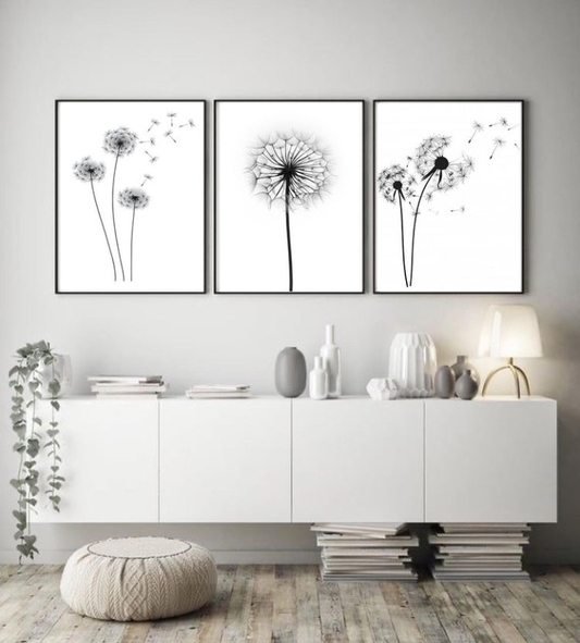 THREE DANDELION PLANTS – 3 PANEL SET
