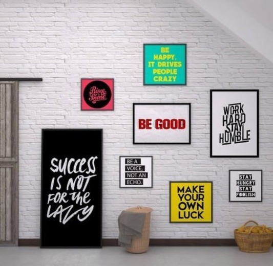 SUCCESS QUOTES – 8 PANEL SET – QUOTES WALL ART