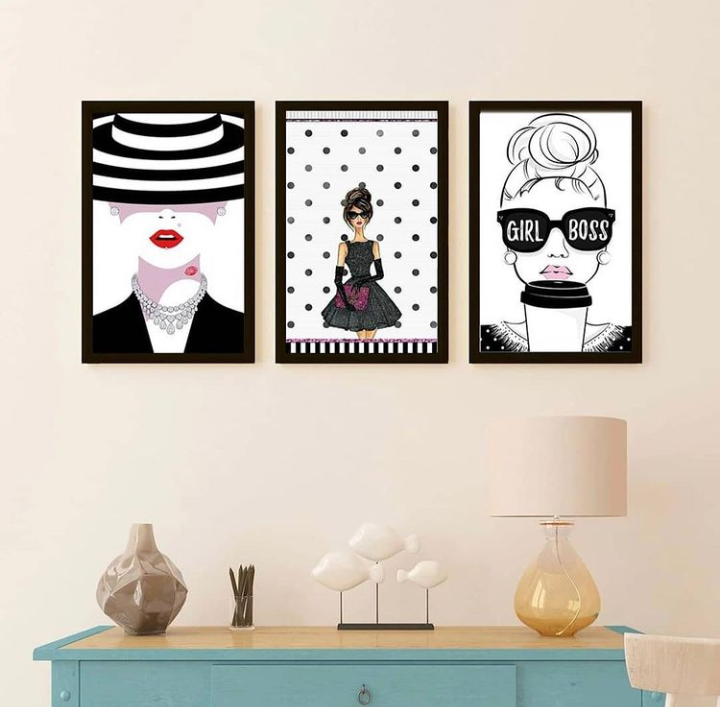 GIRL BOSS – 3 PANEL SET – FASHION WALL ART
