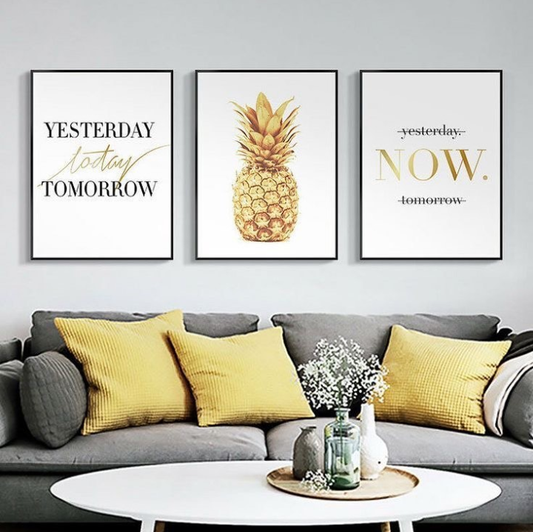 NOW. QUOTE – 3 PANEL SET – QUOTES WALL ART