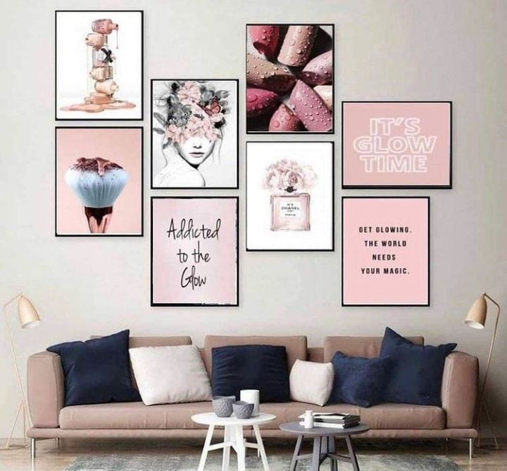 MAKEUP ACCESSORIES ART – 8 PANEL SET – FASHION WALL ART