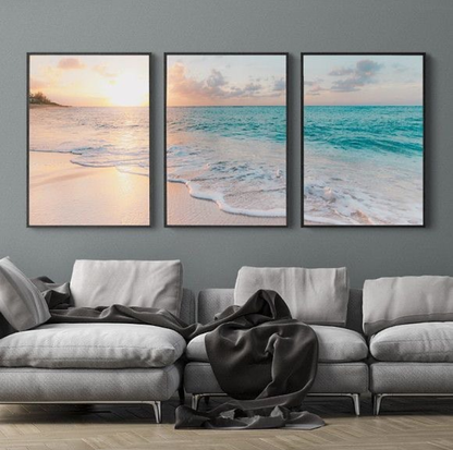 BEACH WALL ART – 3 PANEL SET