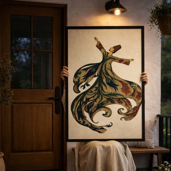 Floral Whirling Dervish Islamic Art