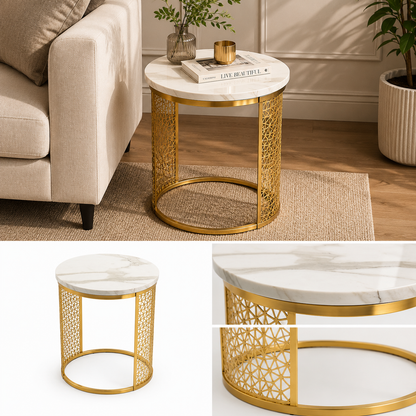Luxury Gold Accent Side Table