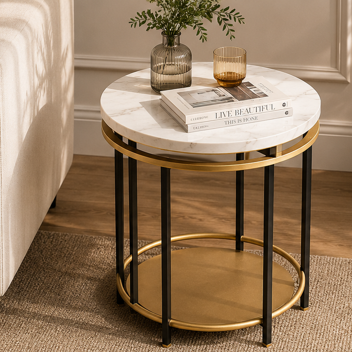 Verona Gold Frame Side Table