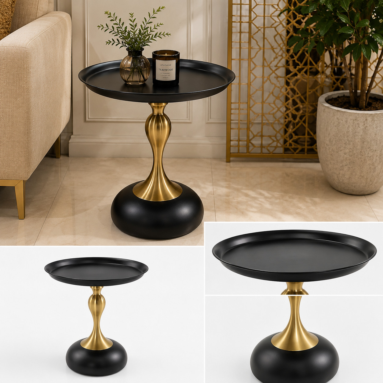 Noir Crest Tray Table