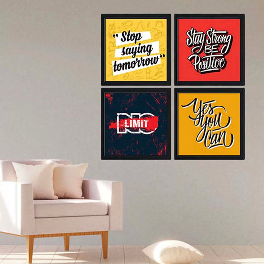 MOTIVATIONAL WALL QUOTES – 4 PANEL SET – QUOTE WALL ART