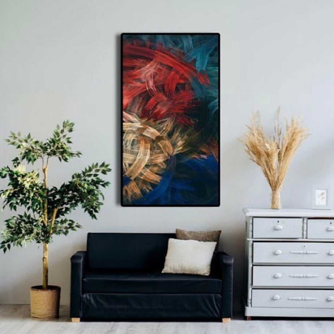 BLUE AND RED DIGITAL ART – ABSTRACT WALL ART