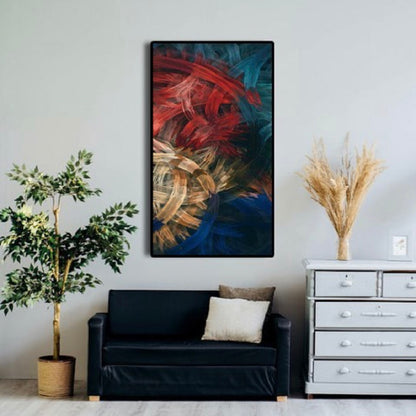 BLUE AND RED DIGITAL ART – ABSTRACT WALL ART