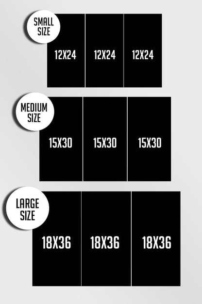 KALMA TAYYABA SILVER GOLDEN BLACK – 3 PANEL SET – ISLAMIC WALL ART