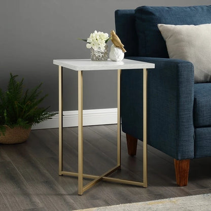 Crossed Legs Marble Top Side Table