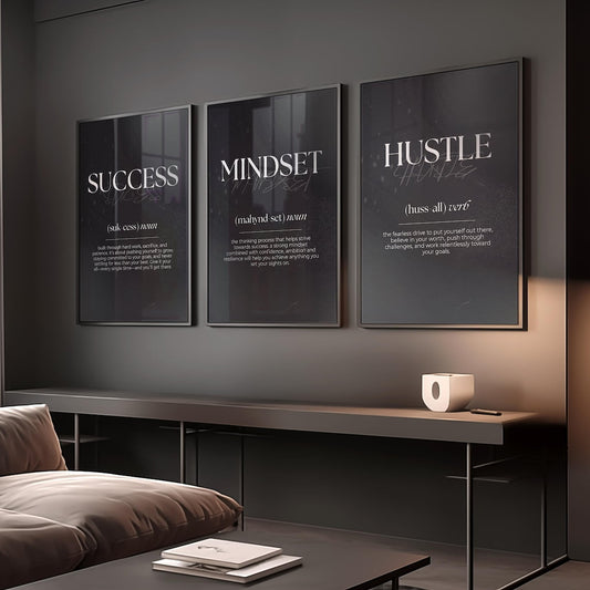 3 Motivational Wall Art Prints Masculine Decor
