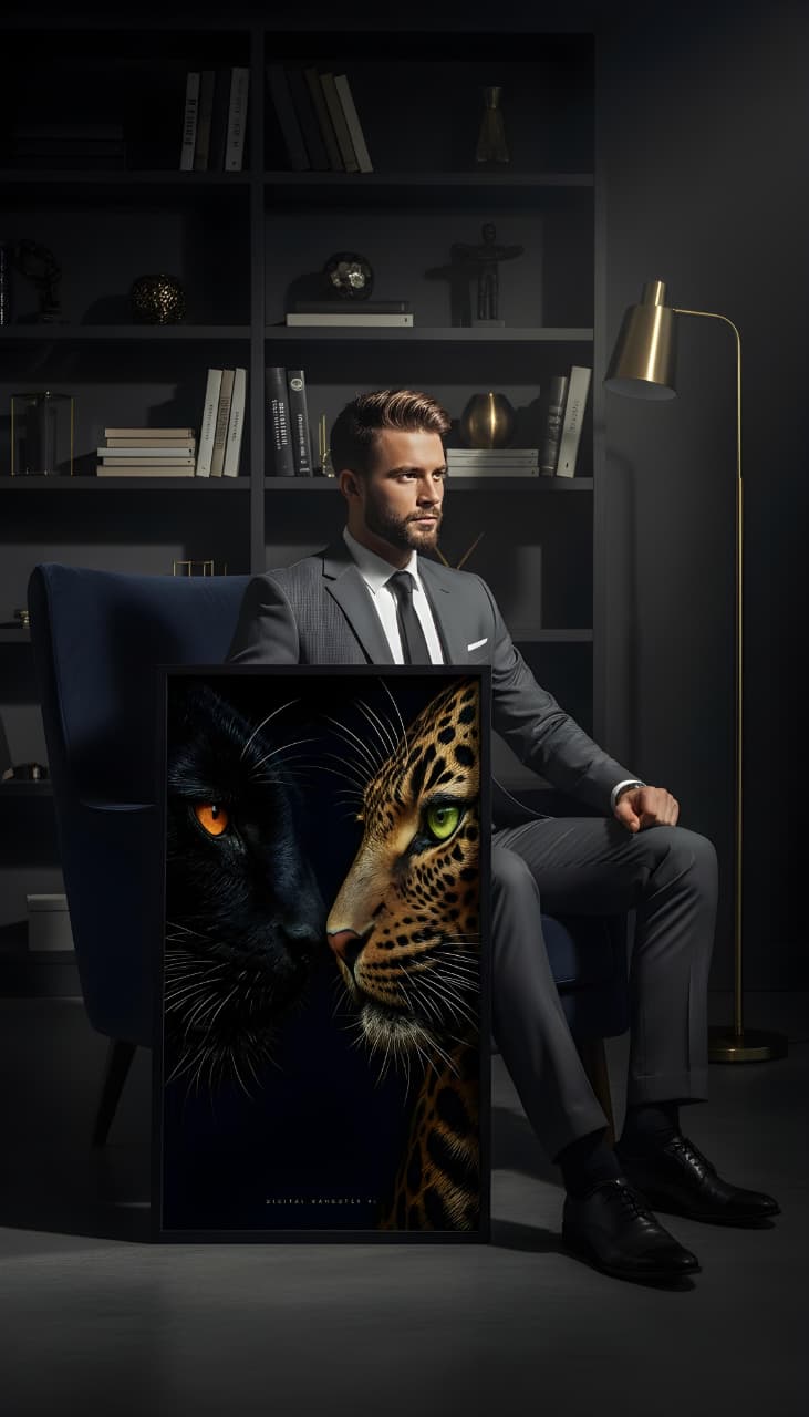Panther & Leopard Duality – Premium Wall Art