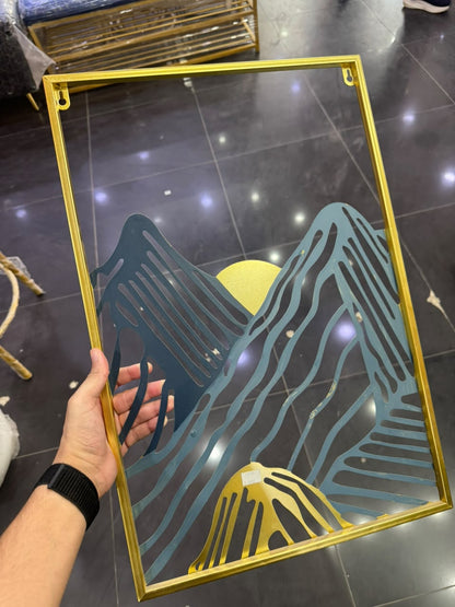 Teal Mountain Luxe Wall Art